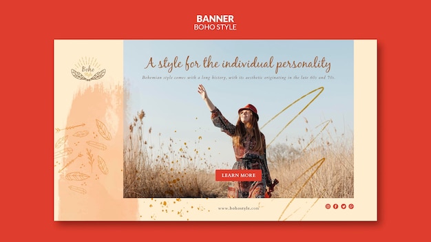 Free PSD boho style banner template