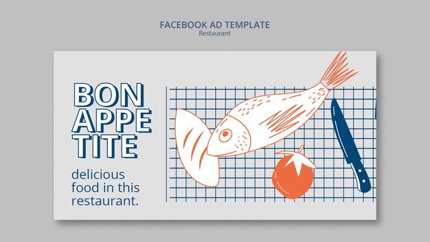 Bon appetite restaurant social media promo template