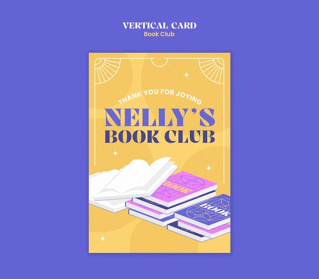 Free PSD book club template design