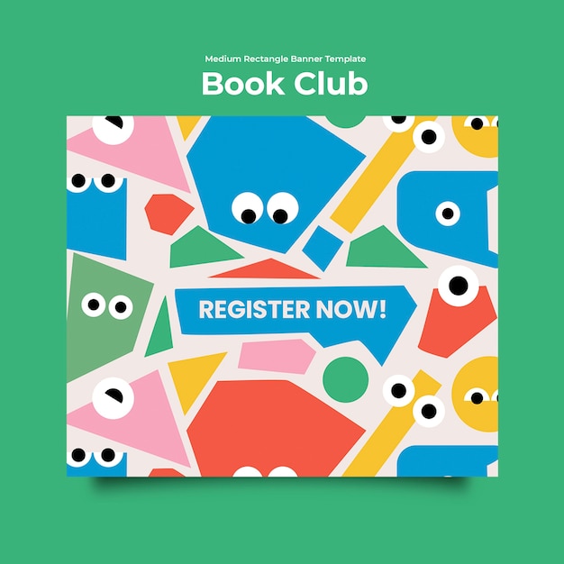 Free PSD book club template design