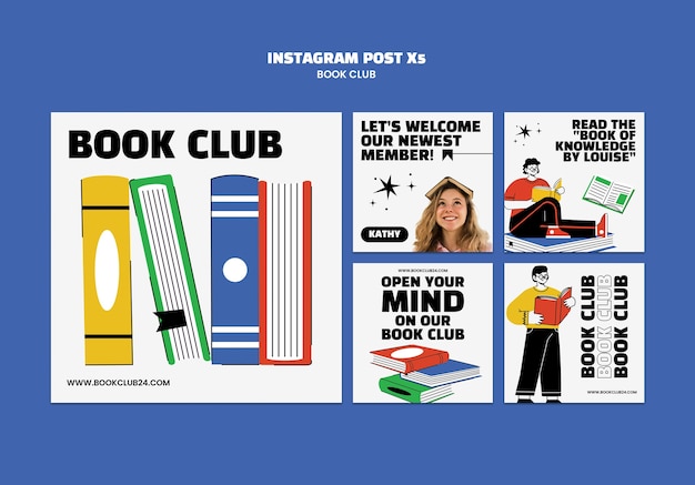 Free PSD book club template design