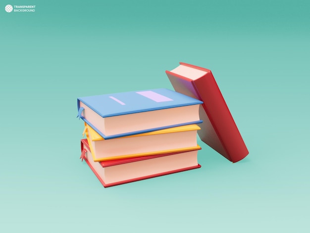 Book day icon 3d rendering