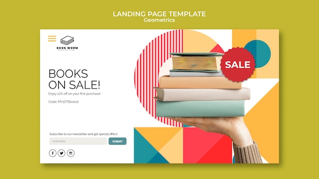 Book outlet landing page template