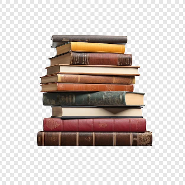 Books stacked isolated on transparent background