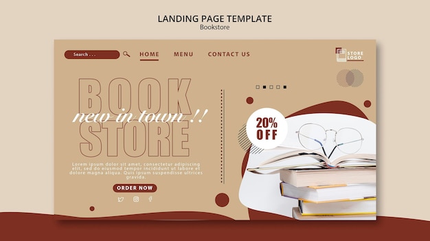 Free PSD bookstore ad landing page template