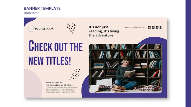 Free PSD bookstore banner template