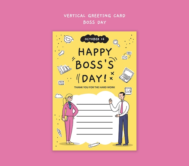 Free PSD boss day celebration template