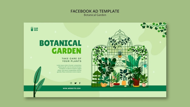 Free PSD botanical garden facebook template