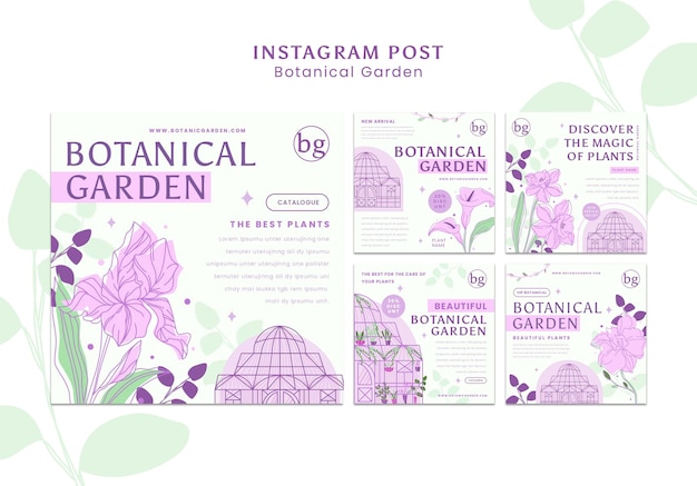 Free PSD botanical garden instagram posts