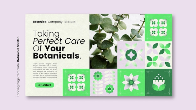 Free PSD botanical garden landing page template