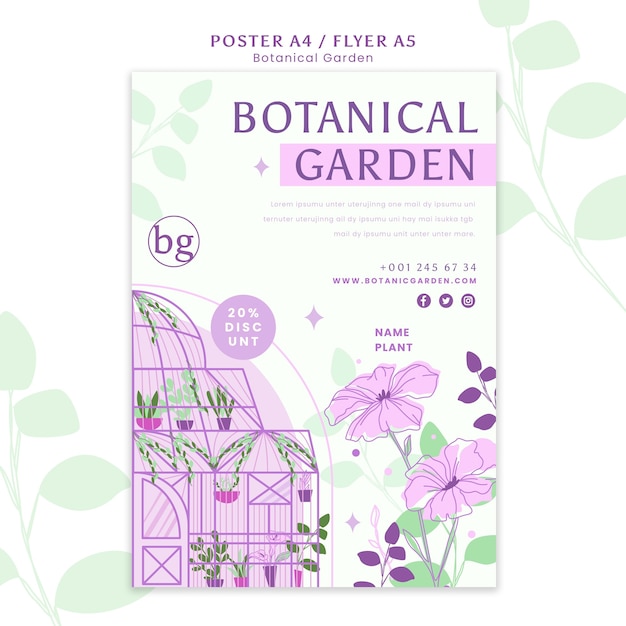 Botanical garden poster template