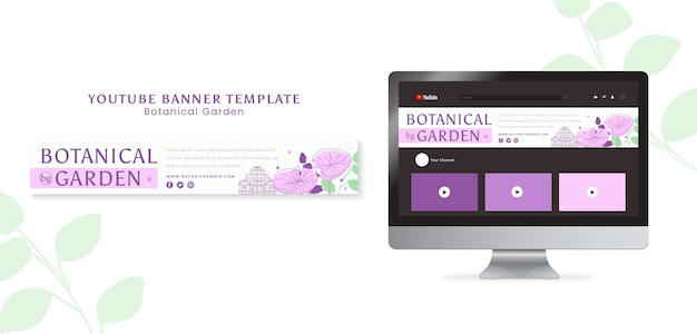 Botanical garden youtube banner template