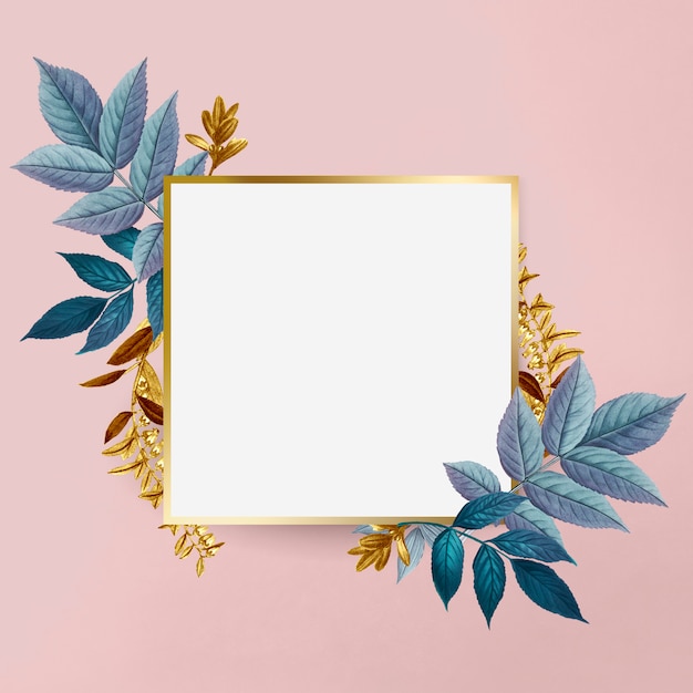 Botanical golden frame