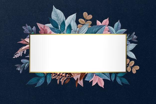 Free PSD botanical golden frame