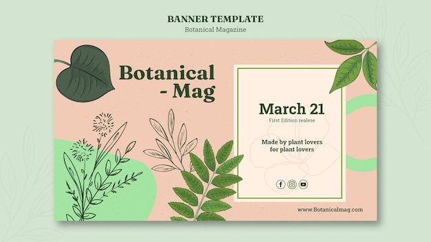 Free PSD botanical magazine banner template