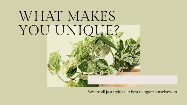 Free PSD botanical plant inspirational template psd blog banner in minimal style