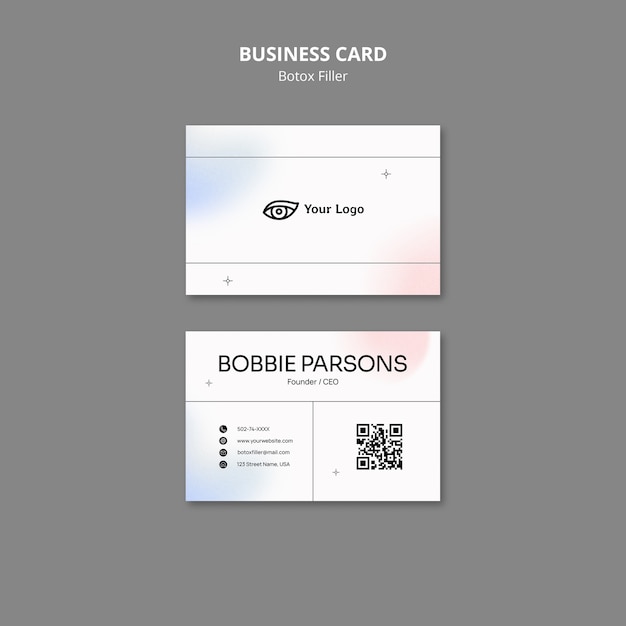 Free PSD botox filler business card template