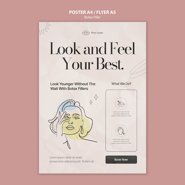 Free PSD botox filler clinic poster template