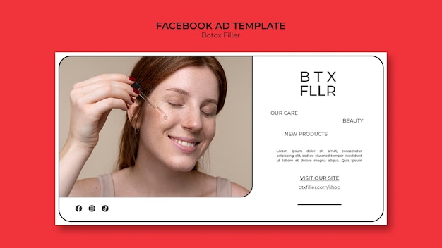 Free PSD botox filler facebook template