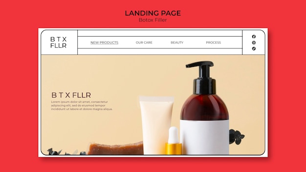 Free PSD botox filler landing page template