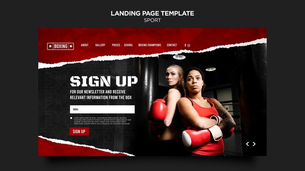 Box landing page template