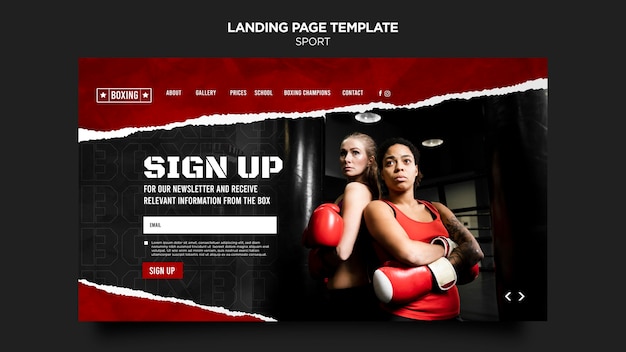 Box landing page template