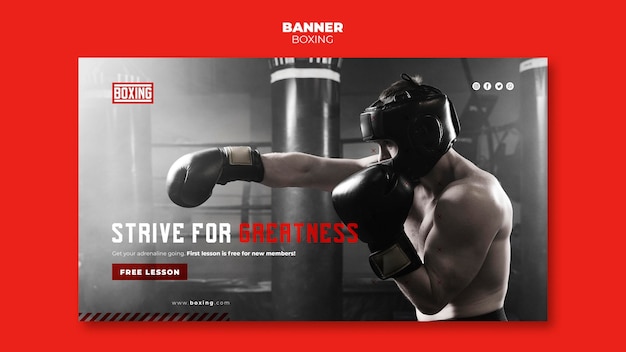 Free PSD boxing ad banner template