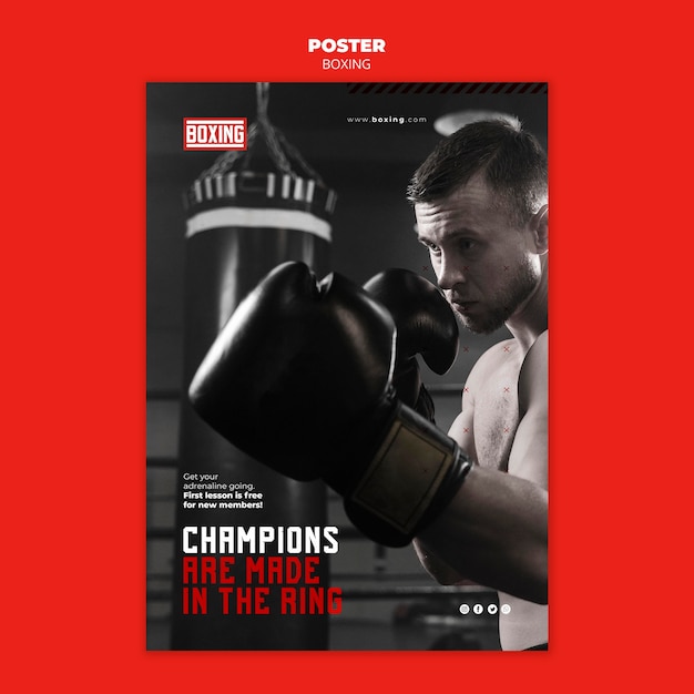 Free PSD boxing ad flyer template