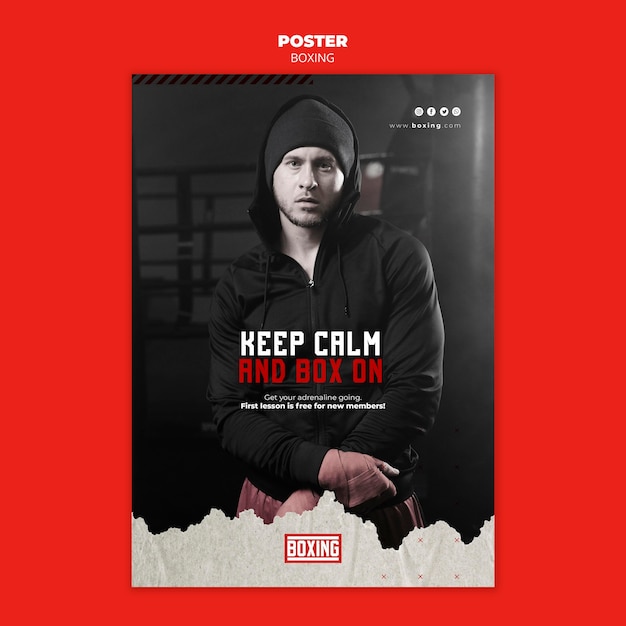 Free PSD boxing ad poster template