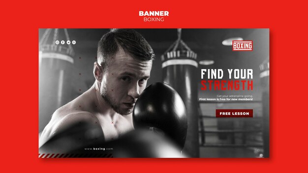 Boxing ad template banner