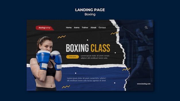 Boxing  class landing page