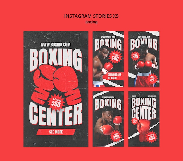 Free PSD boxing club template