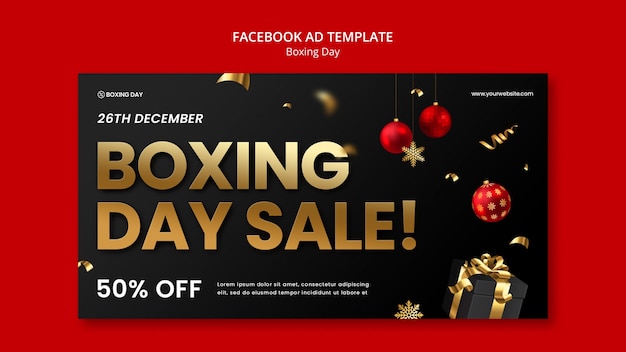 Free PSD boxing day celebration  facebook template