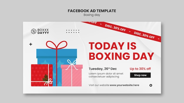 Free PSD boxing day celebration  facebook template