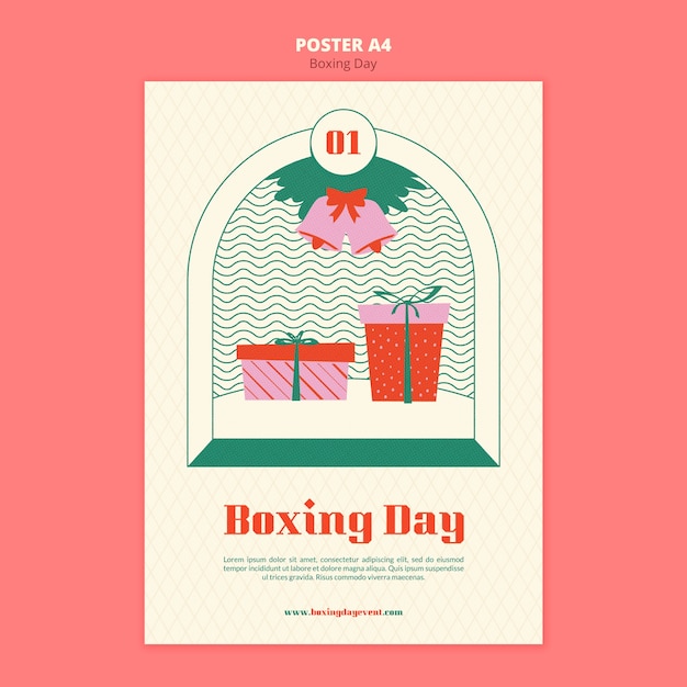 Free PSD boxing day celebration poster template