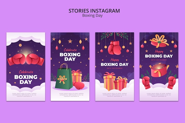 Free PSD boxing day discounts instagram stories template