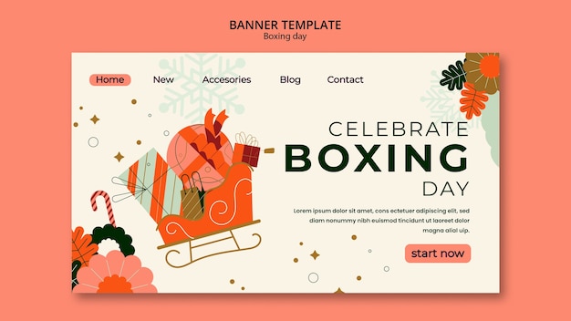 Free PSD boxing day  landing page template