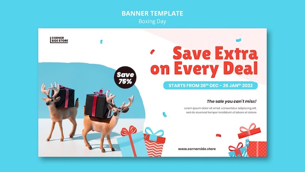 Boxing day sale horizontal banner template