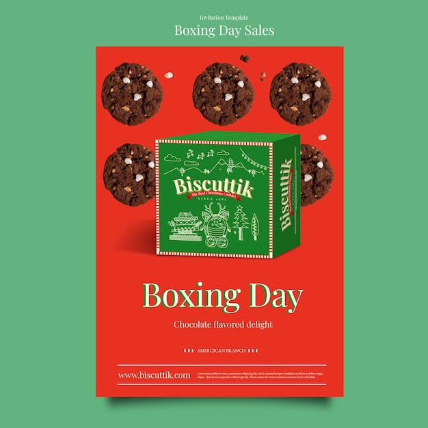 Free PSD boxing day sales template design