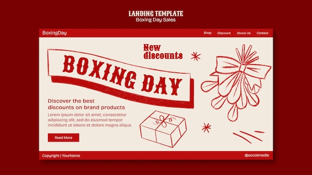 Free PSD boxing day sales template design