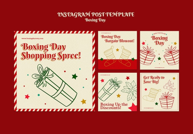 Free PSD boxing day sales template design