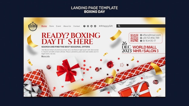 Free PSD boxing day sales template design