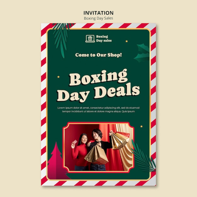 Free PSD boxing day sales template design