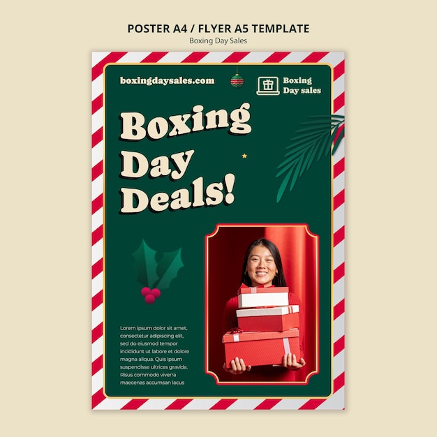 Free PSD boxing day sales template design