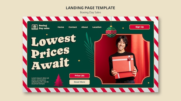 Free PSD boxing day sales template design