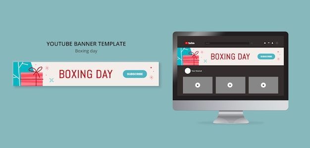 Free PSD boxing day  youtube banner template