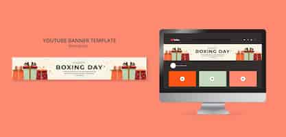 Free PSD boxing day  youtube banner template