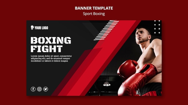 Free PSD boxing fight banner web template