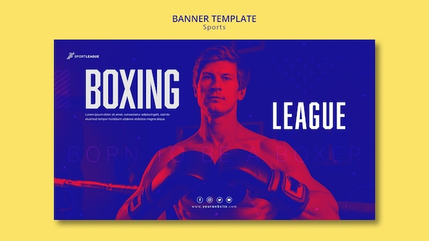 Free PSD boxing league banner template