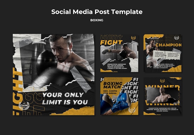 Boxing social media post template